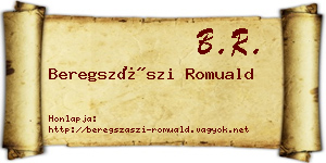 Beregszászi Romuald névjegykártya
